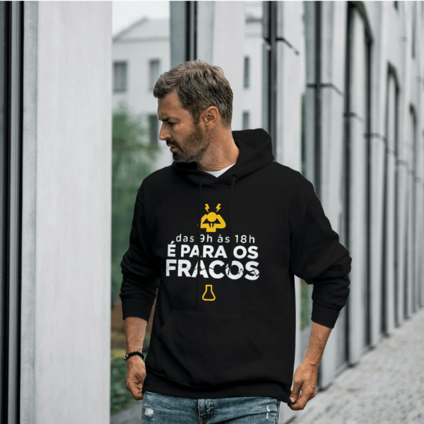 Moletom Canguru Masculino "de 9h às 18h é para os fracos"