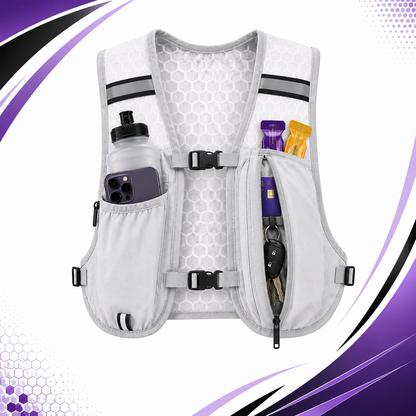 HydraMove™ Reflective Chest Pack Running Vest featuring secure and accessible storage compartments